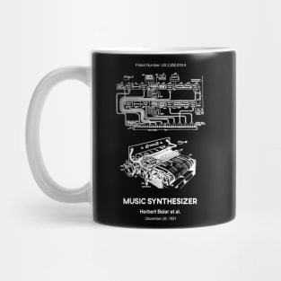 Music Synthesizer Patent White Mug